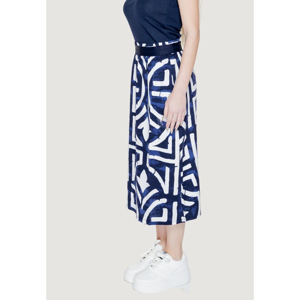 Jupe longue bleue en viscose Street One