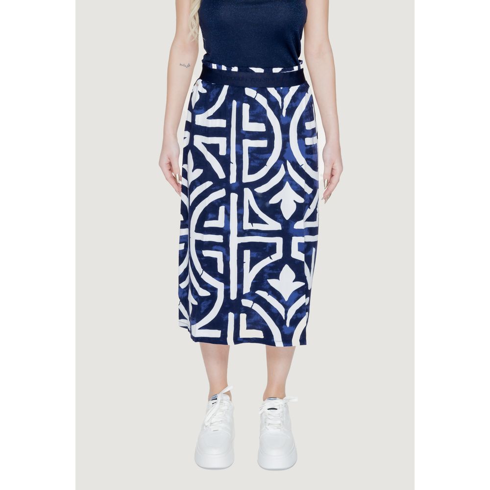 Jupe longue bleue en viscose Street One
