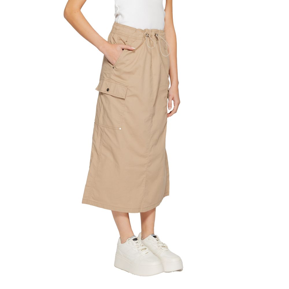 Jupe midi en coton beige Street One