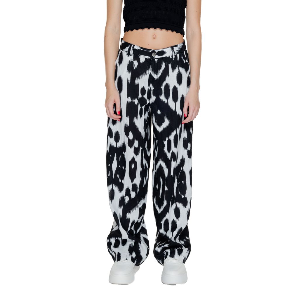 Pantalon décontracté en lin noir Street One