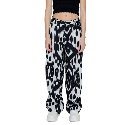 Pantaloni casual in lino nero Street One