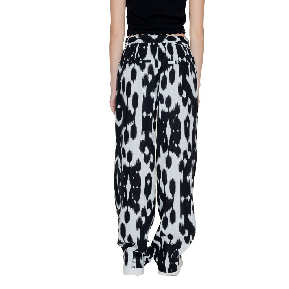 Pantalon décontracté en lin noir Street One