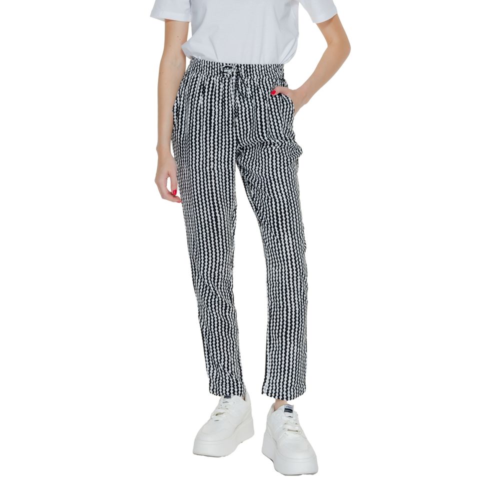 Solo pantaloni casual in viscosa nera