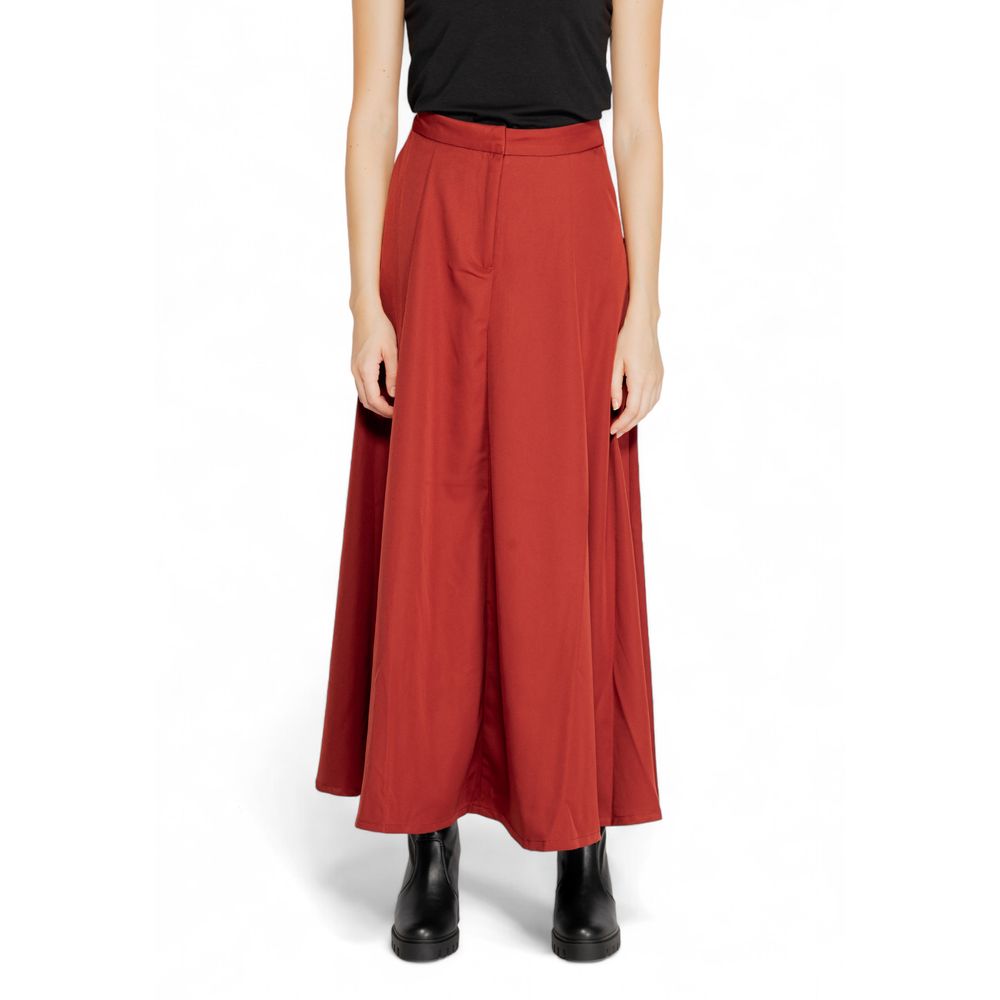 Jupe longue rouge en polyester Vero Moda