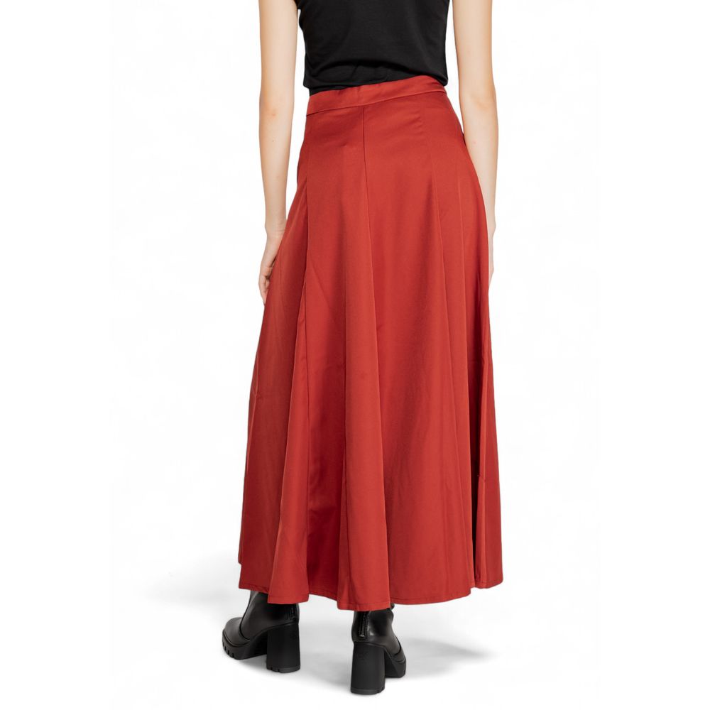 Jupe longue rouge en polyester Vero Moda