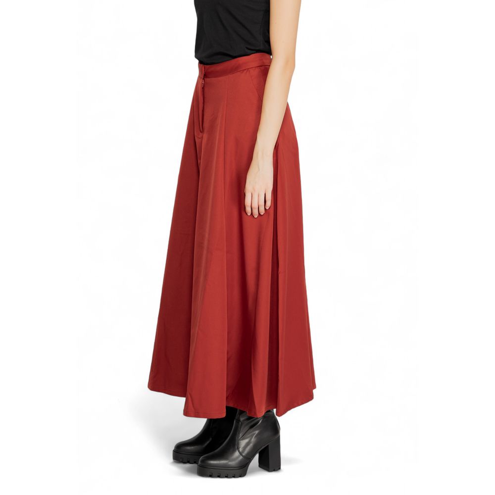 Jupe longue rouge en polyester Vero Moda