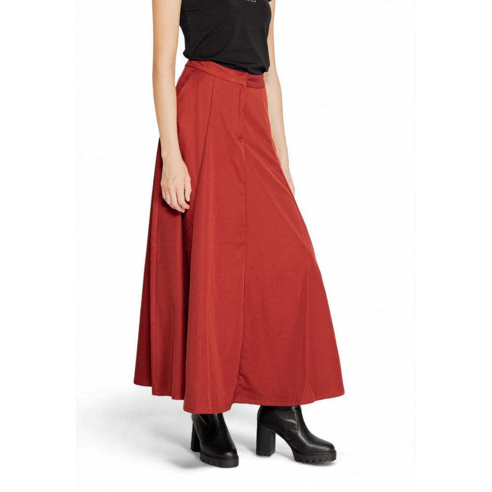 Jupe longue rouge en polyester Vero Moda