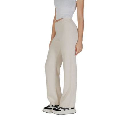 Pantaloni casual in viscosa color crema Vero Moda