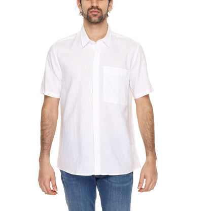 Camicia a maniche corte Antony Morato in lino bianco