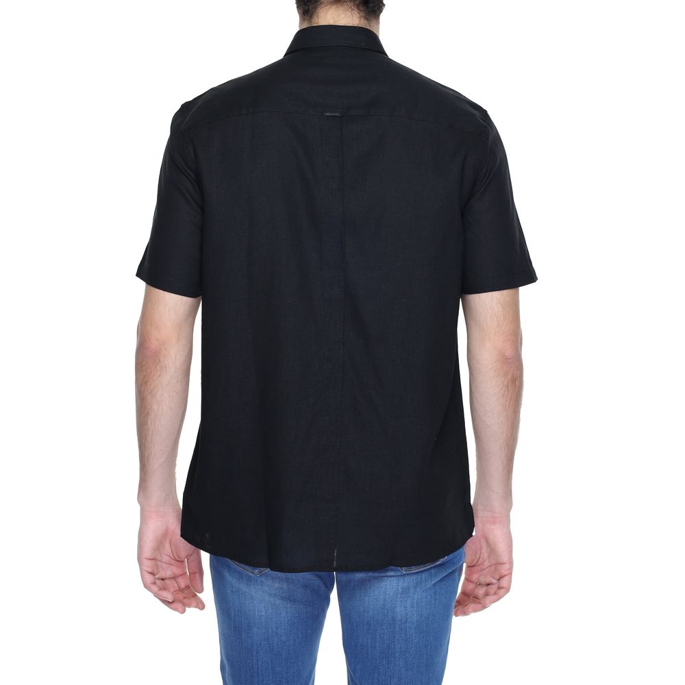 Chemise Antony Morato noire à manches courtes en lin