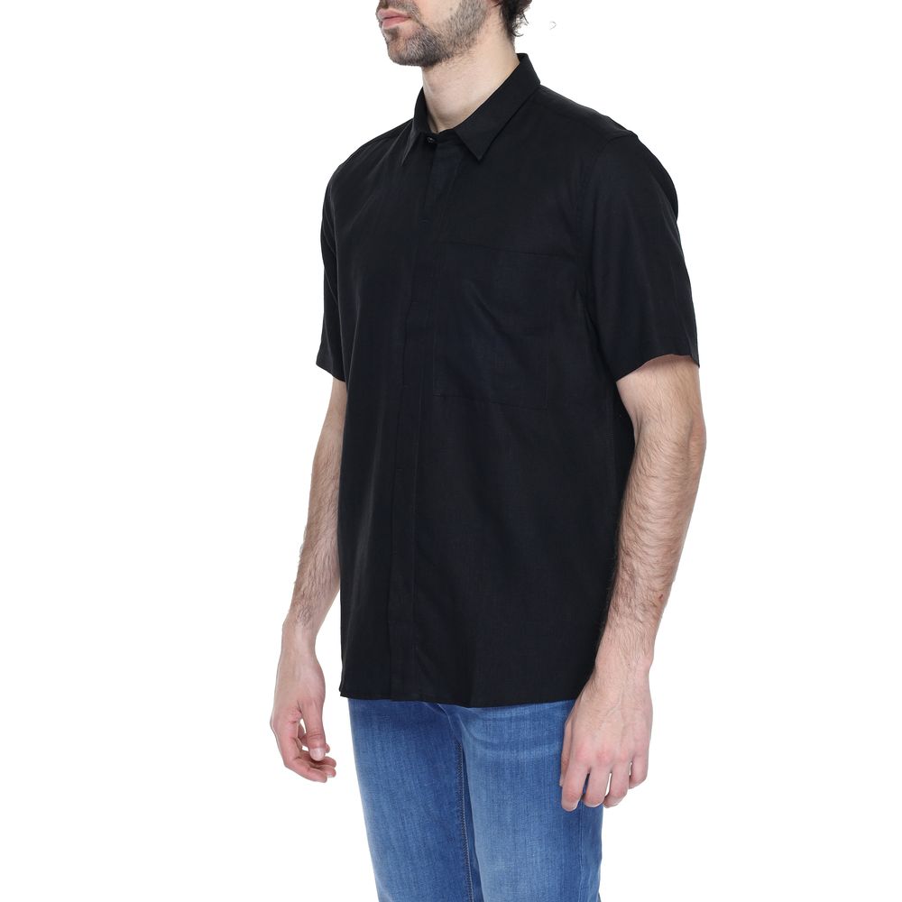 Chemise Antony Morato noire à manches courtes en lin