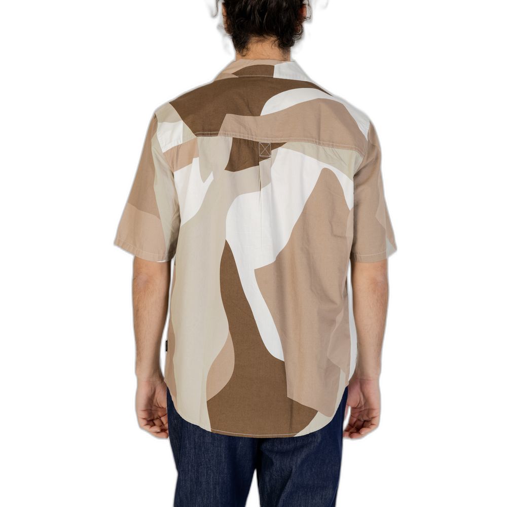 Chemise à manches courtes en coton marron Only & Sons