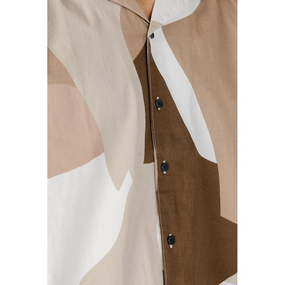 Chemise à manches courtes en coton marron Only & Sons