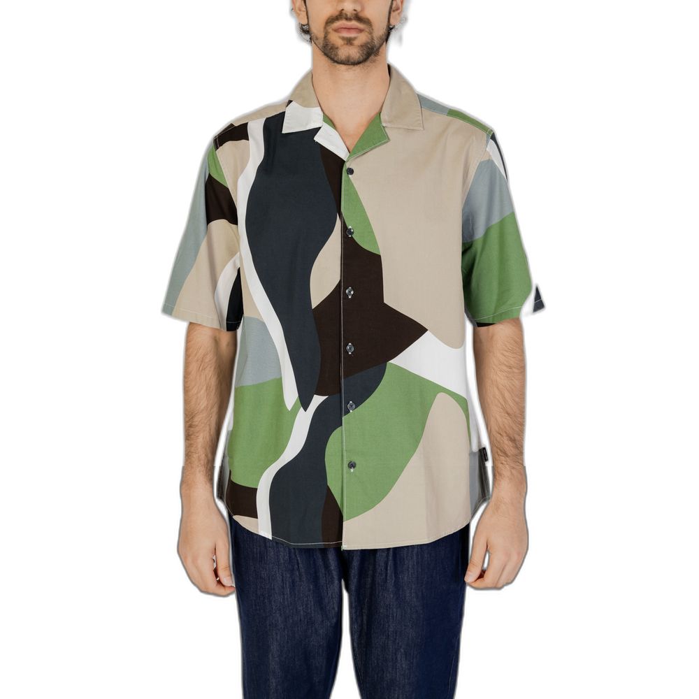 Chemise à manches courtes bicolore en coton Only & Sons