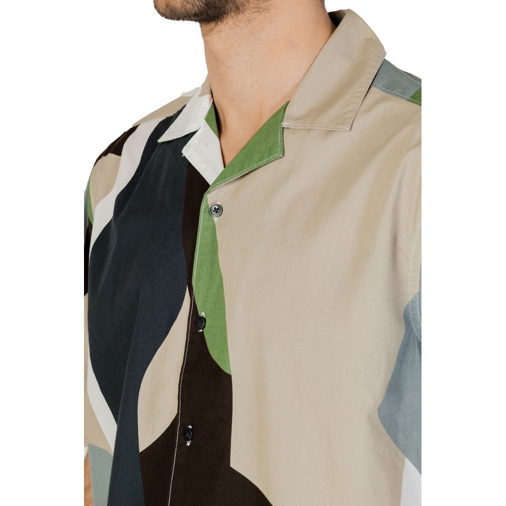 Chemise à manches courtes bicolore en coton Only & Sons