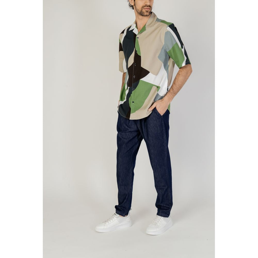 Chemise à manches courtes bicolore en coton Only & Sons