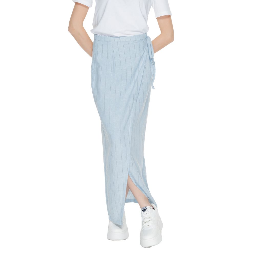 Jupe longue en lin bleu Vero Moda