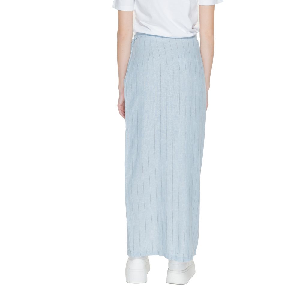 Jupe longue en lin bleu Vero Moda