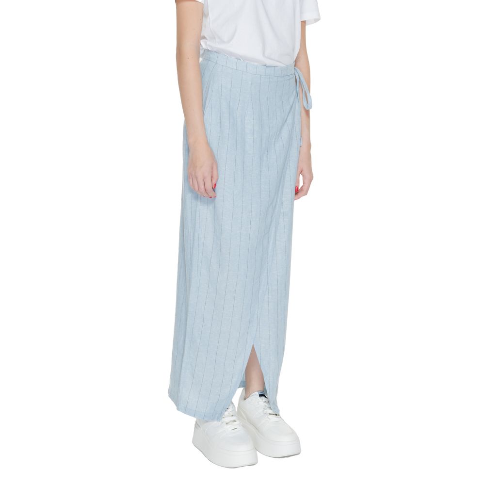 Jupe longue en lin bleu Vero Moda
