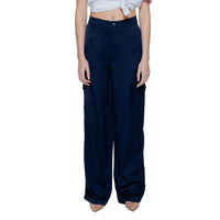 Pantaloni casual in viscosa blu Street One