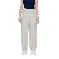 Pantaloni svasati in lino beige Street One