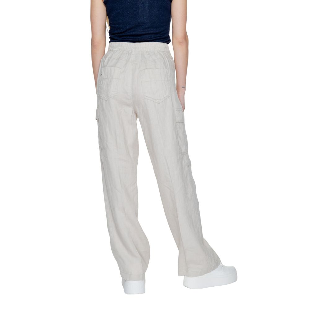 Pantaloni svasati in lino beige Street One