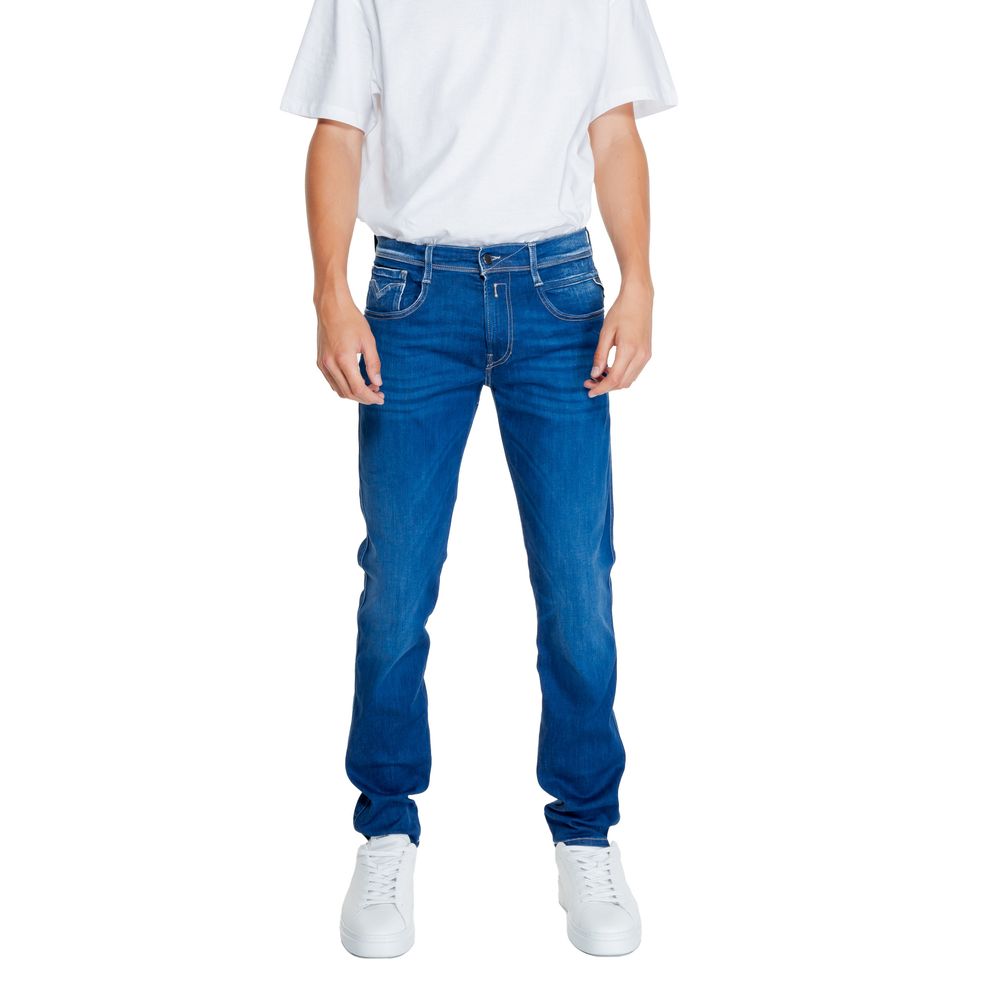 Jeans Replay in cotone blu vestibilità rilassata