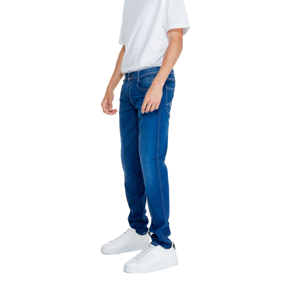 Jeans Replay in cotone blu vestibilità rilassata