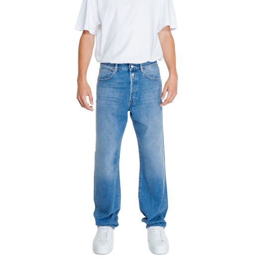 Jeans Replay in cotone blu vestibilità rilassata