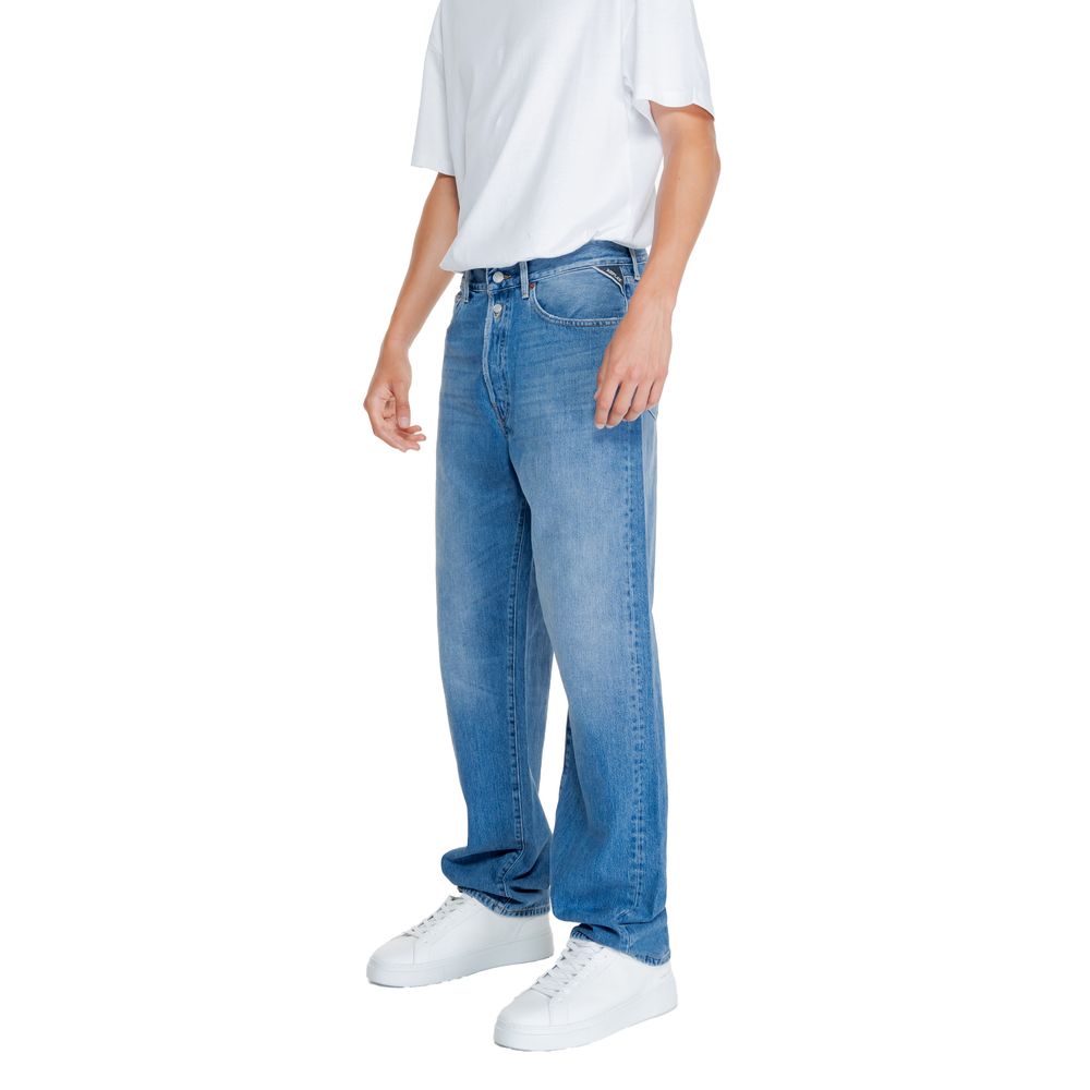 Jeans Replay in cotone blu vestibilità rilassata