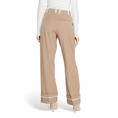 Solo pantaloni casual in poliestere riciclato marrone