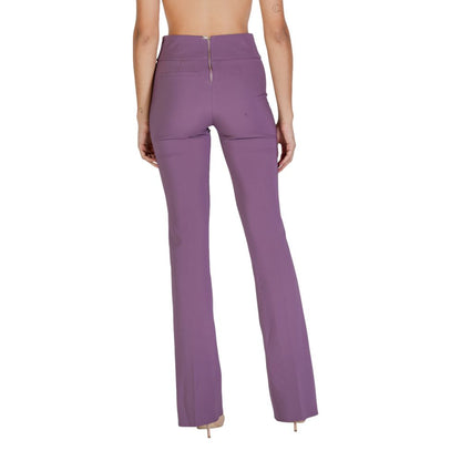 Pantaloni svasati in poliestere viola Sandro Ferrone