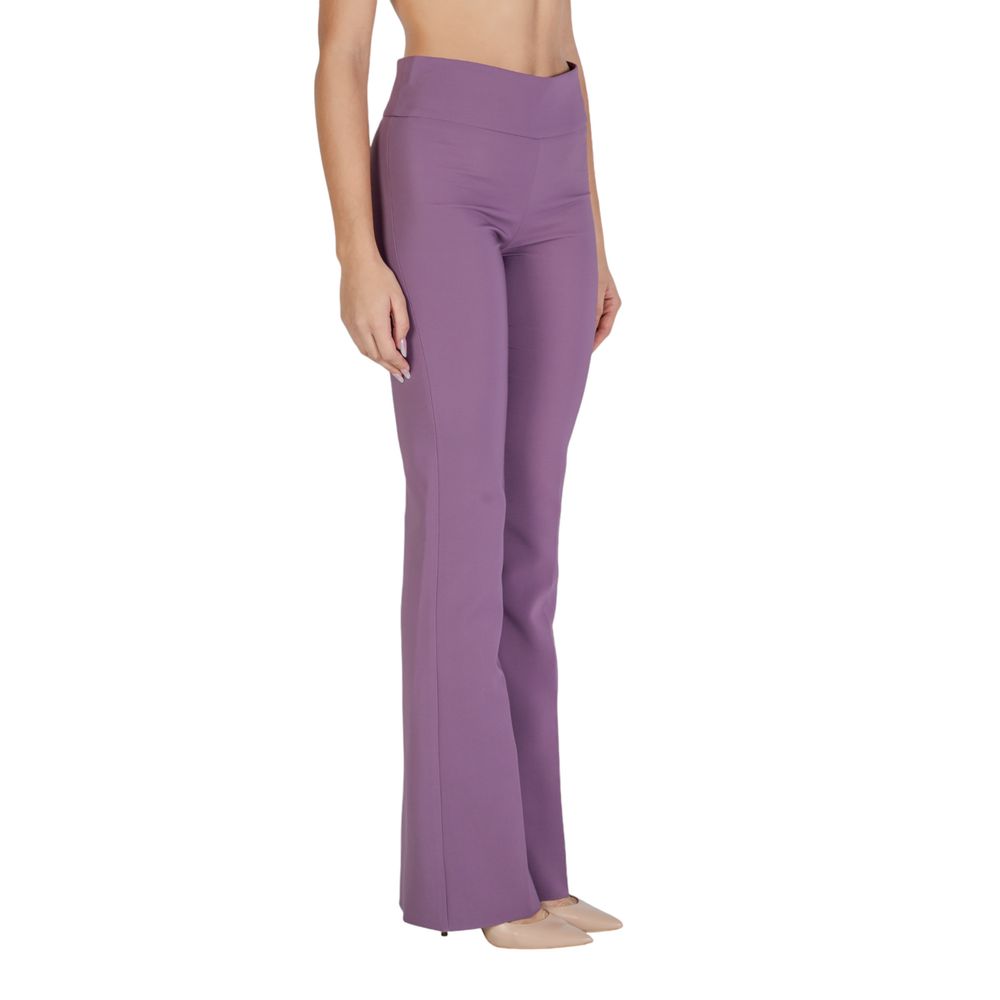 Pantaloni svasati in poliestere viola Sandro Ferrone