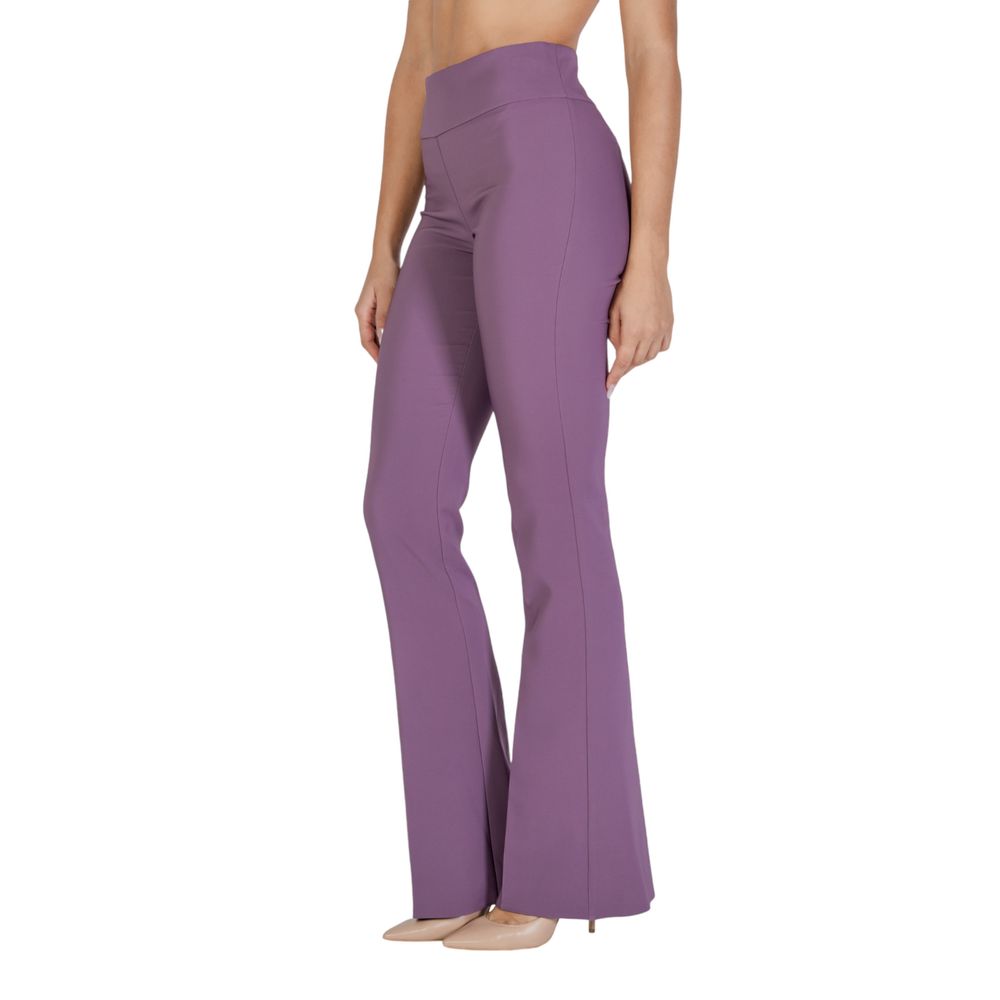 Pantaloni svasati in poliestere viola Sandro Ferrone