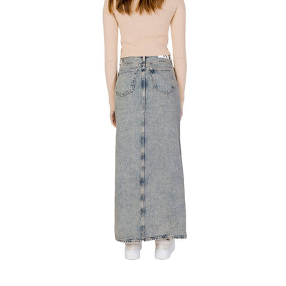 Gonna lunga in cotone blu Calvin Klein Jeans