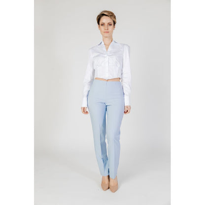 Pantaloni eleganti in poliestere blu Sandro Ferrone