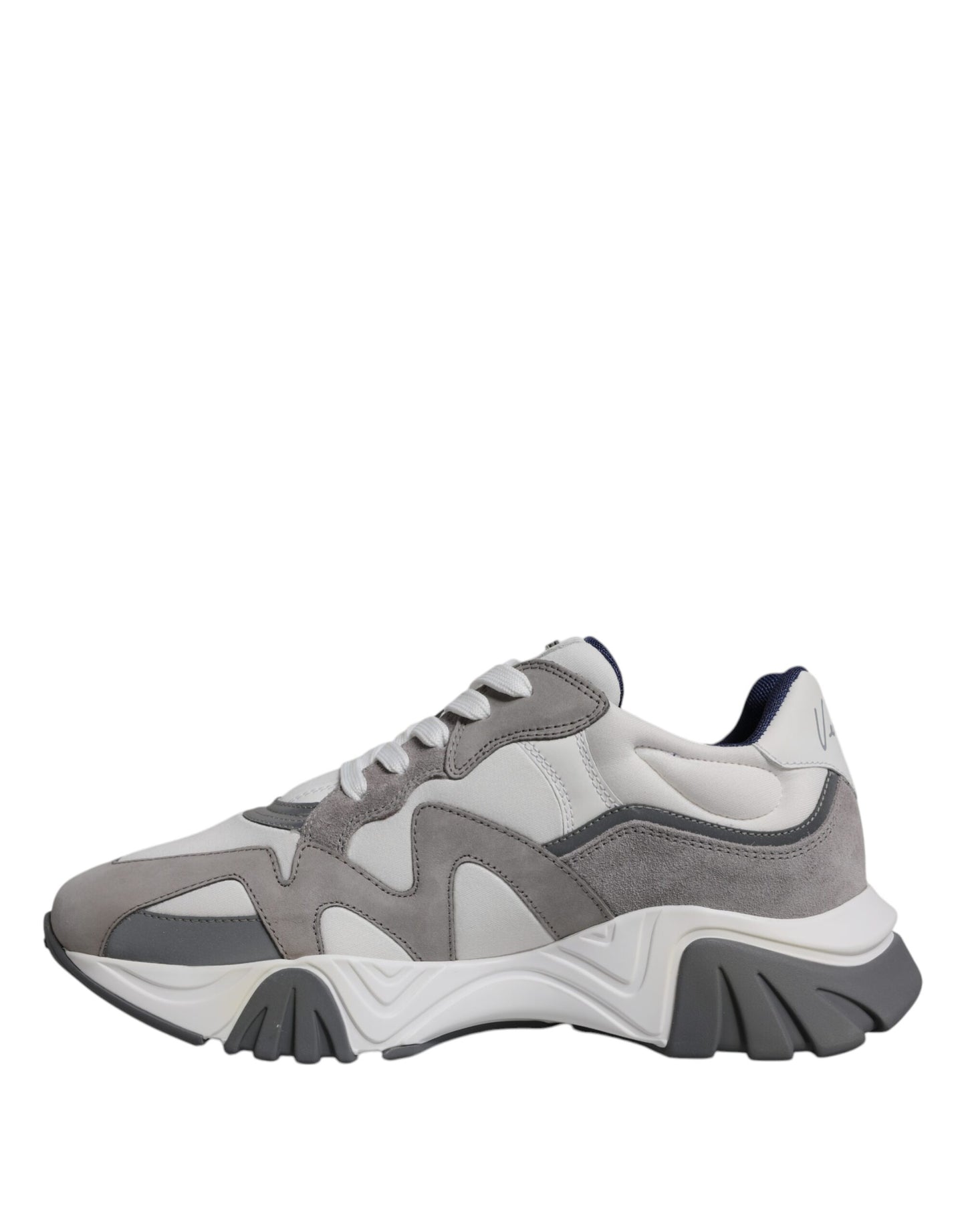 Scarpe da ginnastica basse Versace Squalo in pelle grigia e neoprene