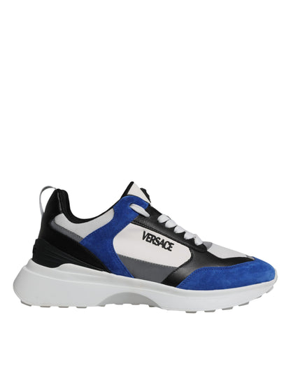 Scarpe da ginnastica basse Versace in tessuto multicolore in tela Medusa