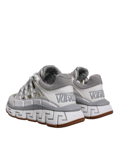Scarpe da ginnastica basse con stampa Trigreca Barocco bianca Versace