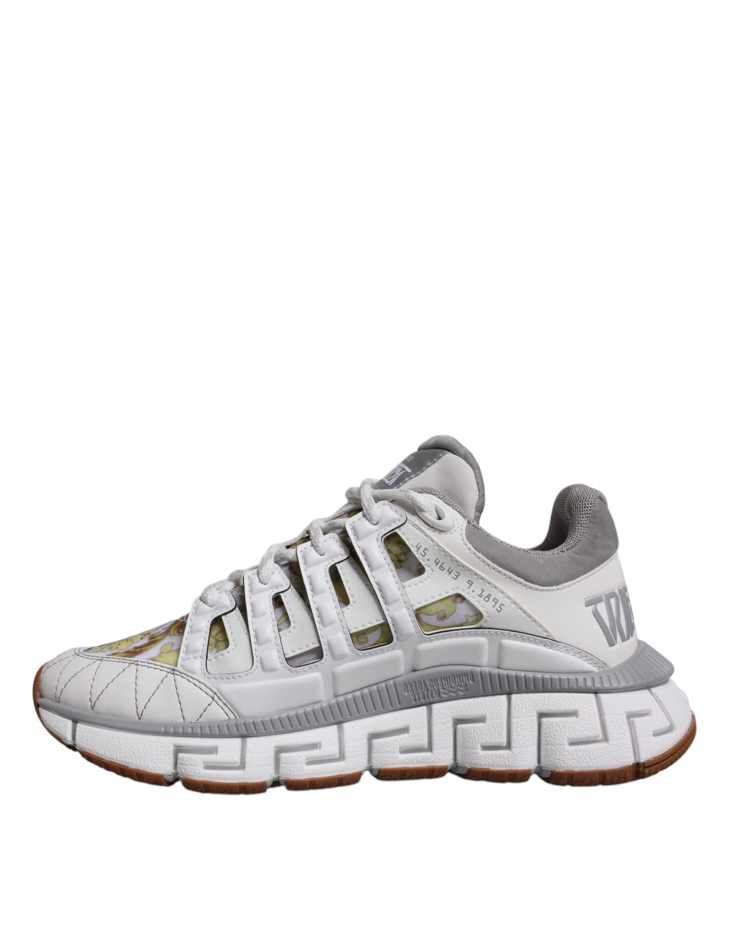 Scarpe da ginnastica basse con stampa Trigreca Barocco bianca Versace