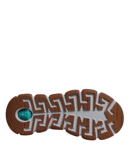 Scarpe da ginnastica basse con stampa Trigreca Barocco bianca Versace