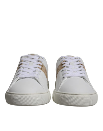Baskets basses Versace blanches et marron à imprimé Greca en TPU pour hommes