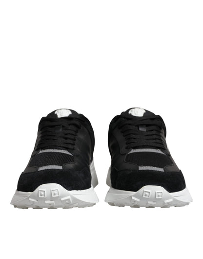 Scarpe da ginnastica basse Versace in tessuto nero con Medusa