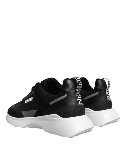 Scarpe da ginnastica basse Versace in tessuto nero con Medusa