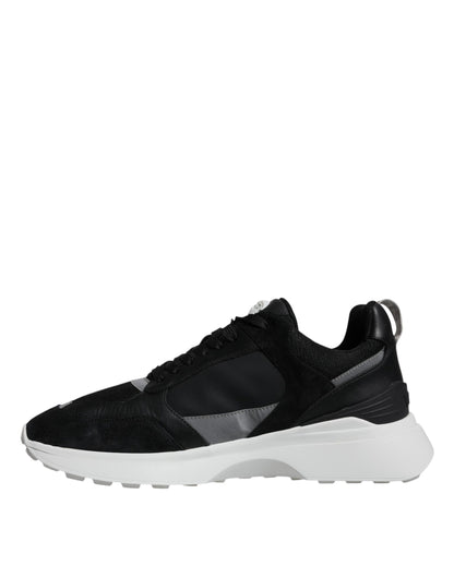 Scarpe da ginnastica basse Versace in tessuto nero con Medusa