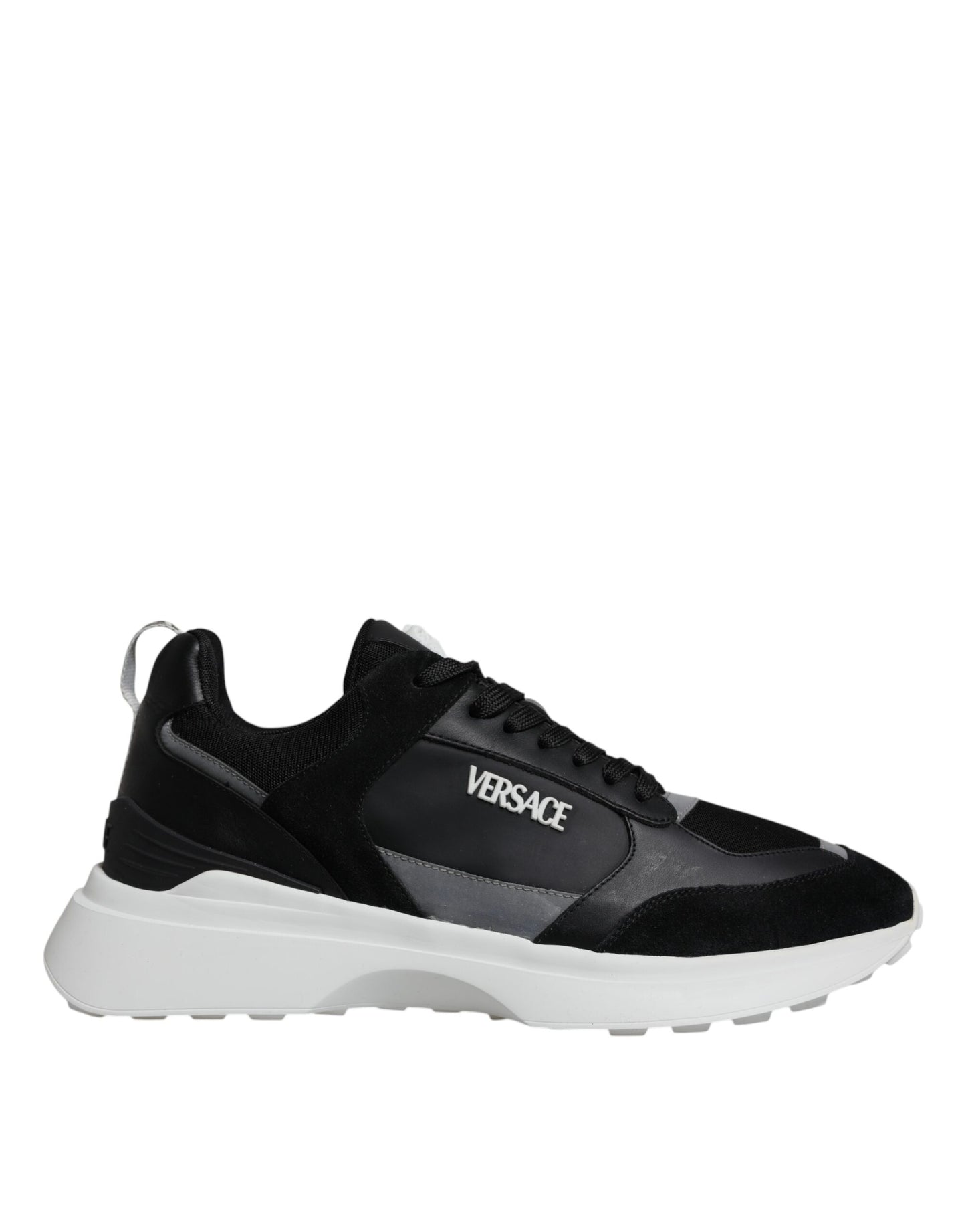 Scarpe da ginnastica basse Versace in tessuto nero con Medusa
