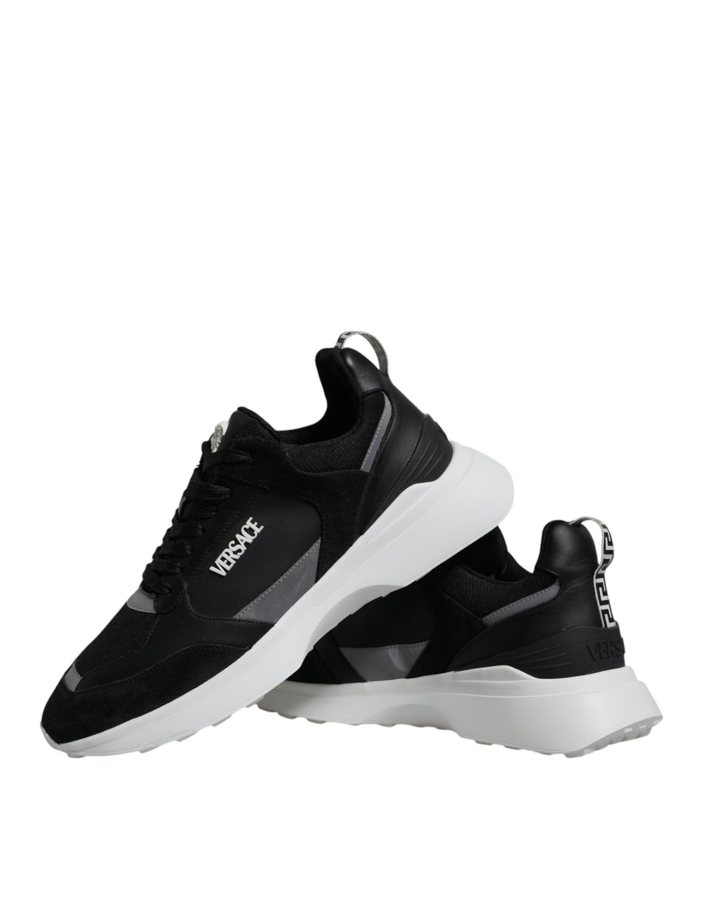 Scarpe da ginnastica basse Versace in tessuto nero con Medusa