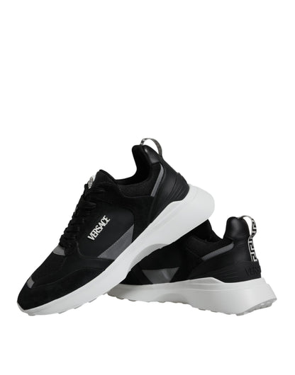 Scarpe da ginnastica basse Versace in tessuto nero con Medusa