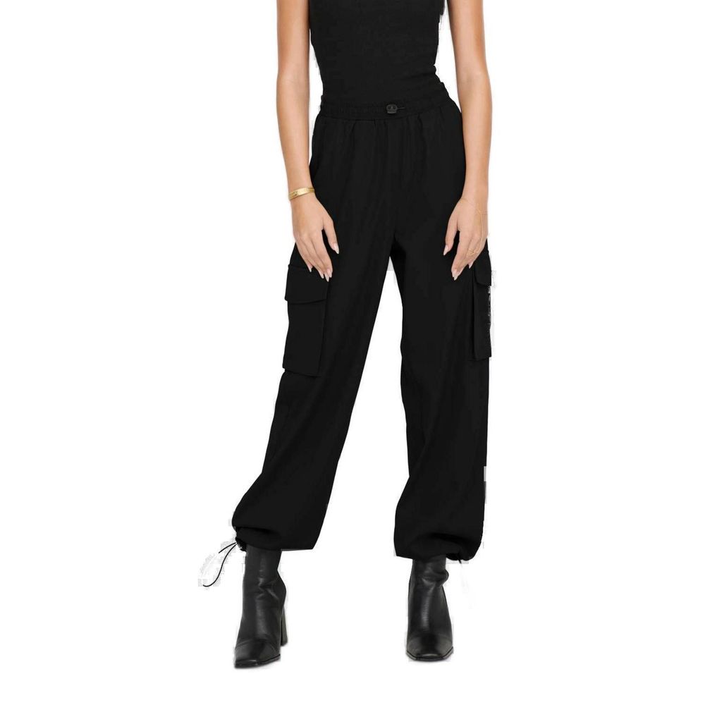 Solo pantaloni cargo in cotone nero