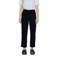 Pantaloni casual in viscosa nera Street One